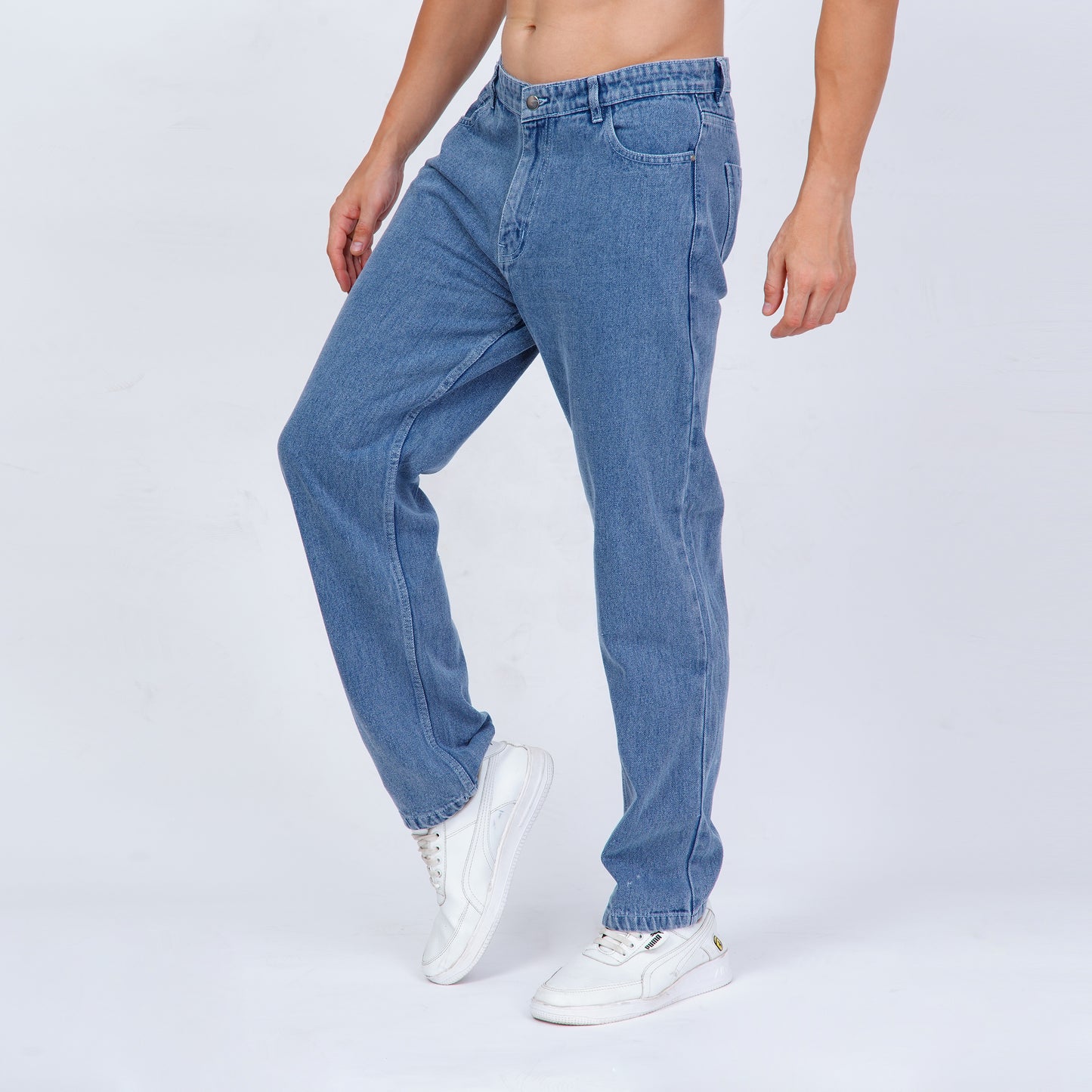 Ice Blue Baggy Denim Jeans