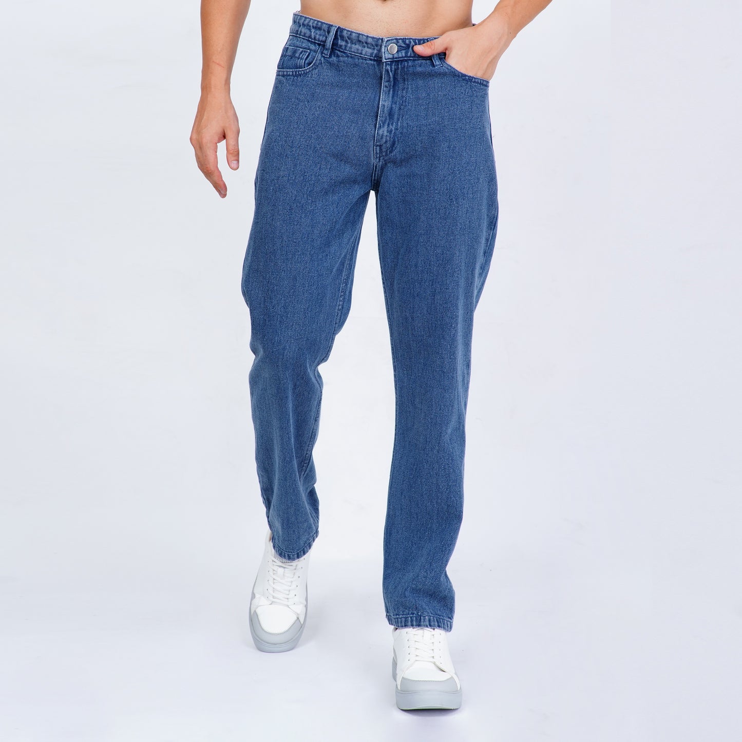 Ice Blue Baggy Denim Jeans