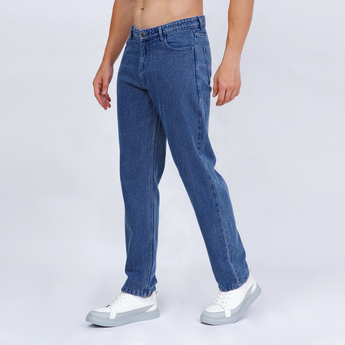 Ice Blue Baggy Denim Jeans