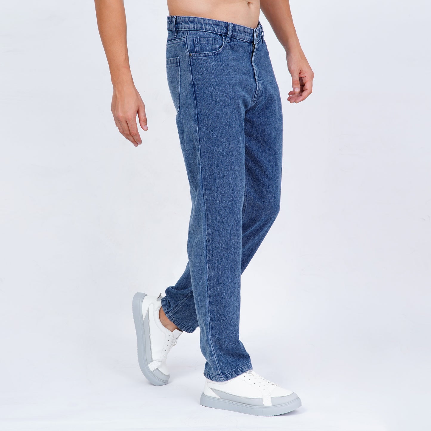 Ice Blue Baggy Denim Jeans